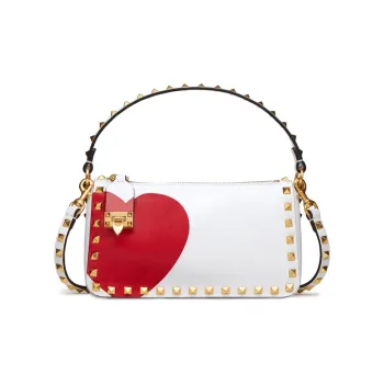 Valentino Amore Sheepskin Handbag Shoulder Bag Crossbody Bag Small Size Women's White