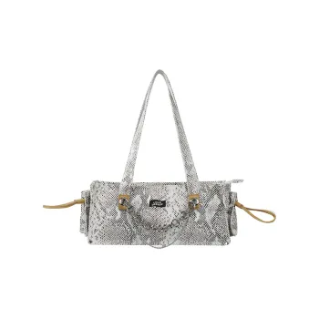 LOLA DESIGN PU Underarm Shoulder Bag Unisex Gray