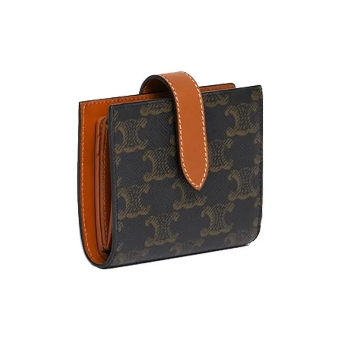 CELINE Triomphe Canvas Wallet Women's Tawny-1