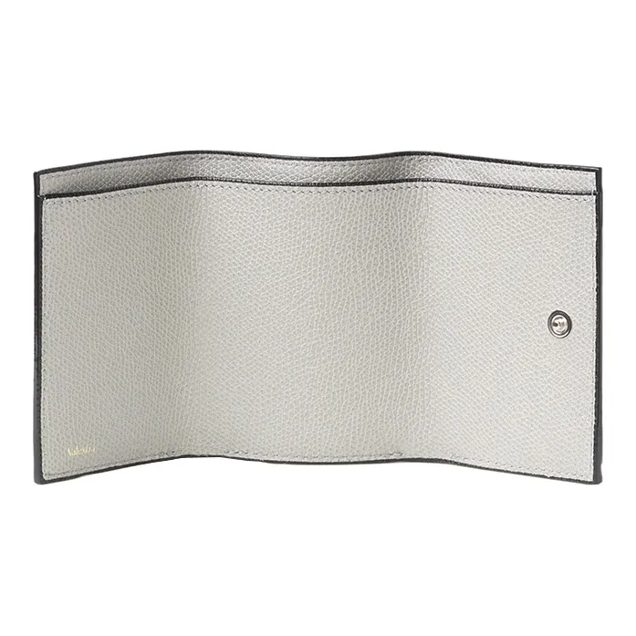 Valextra Pocket Grain Calfskin Coin Purse Men's Smoke Gray-2