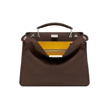 FENDI Peekaboo ISeeU Nylon Fabric Tote Bag Shopping Bag Shoulder Bag Crossbody Bag Handbag Mini Men's Dark Brown