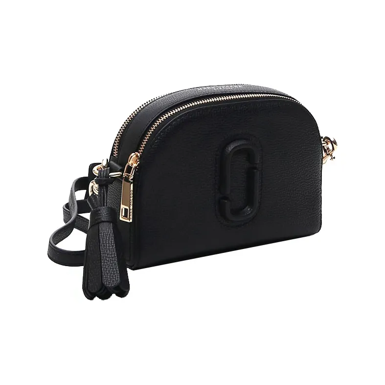 MARC JACOBS THE SHUTTER Cow Leather Saddle Bag Semi-Circle Bag Shoulder Bag Crossbody Bag Women's Black-1