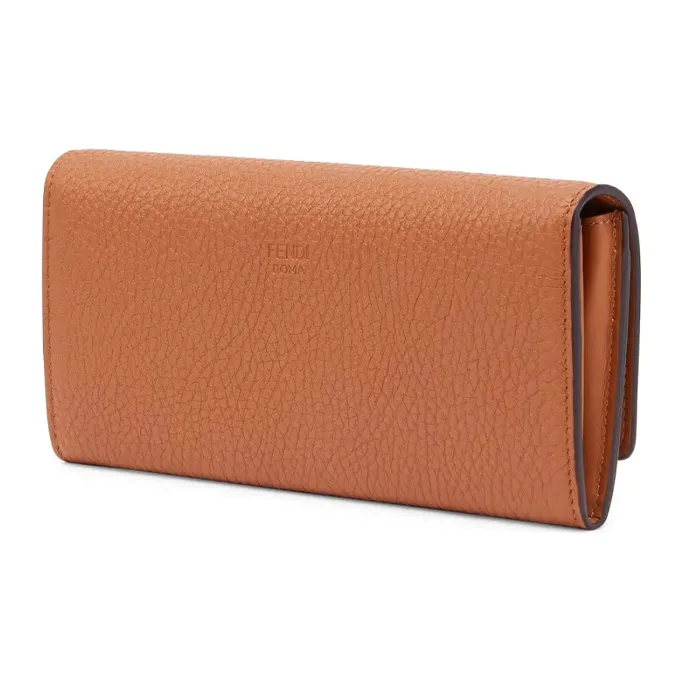 FENDI Peekaboo Calfskin Wallets With Money Clip Women's Brown-1