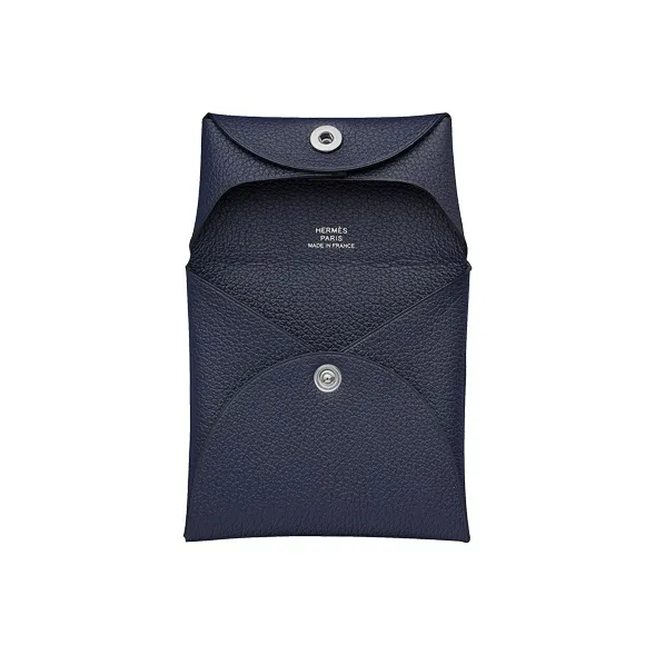 HERMES Bastia Evercolor Calfskin Coin Purse Wallet Regular Women's Midnight Blue-1