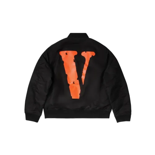 VLONE Big Logo Series Puffer Jackets Unisex Black/Orange