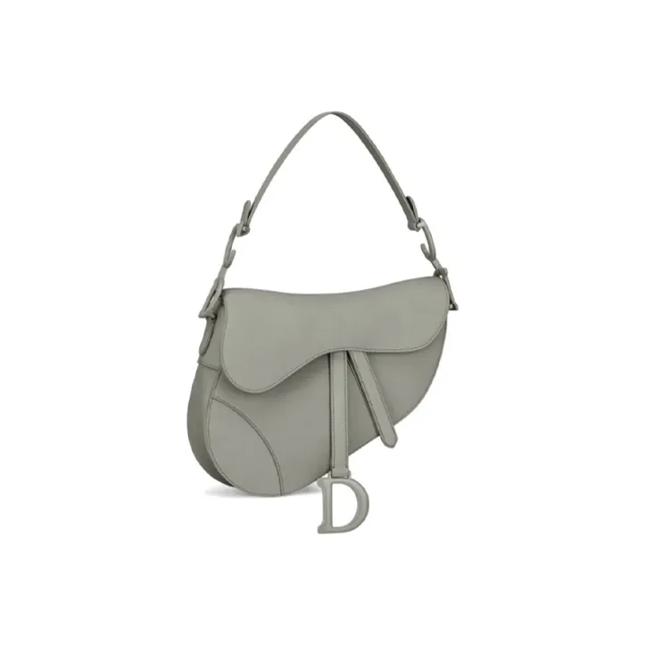 DIOR Saddle Matte Calfskin Saddle Bag Shoulder Bag Crossbody Bag Women's Gray-2