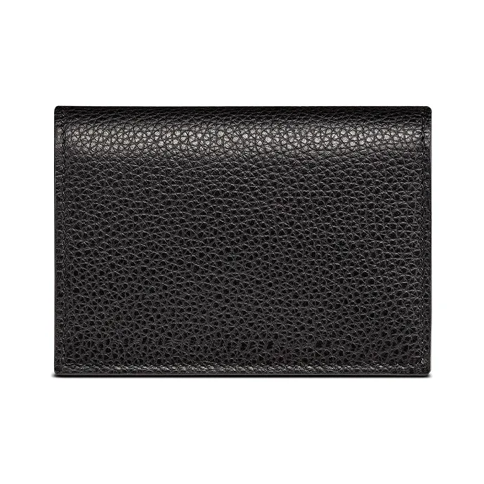 DIOR Cow Leather Business Card Holder Zero Wallet Card Holder Men's Black-2