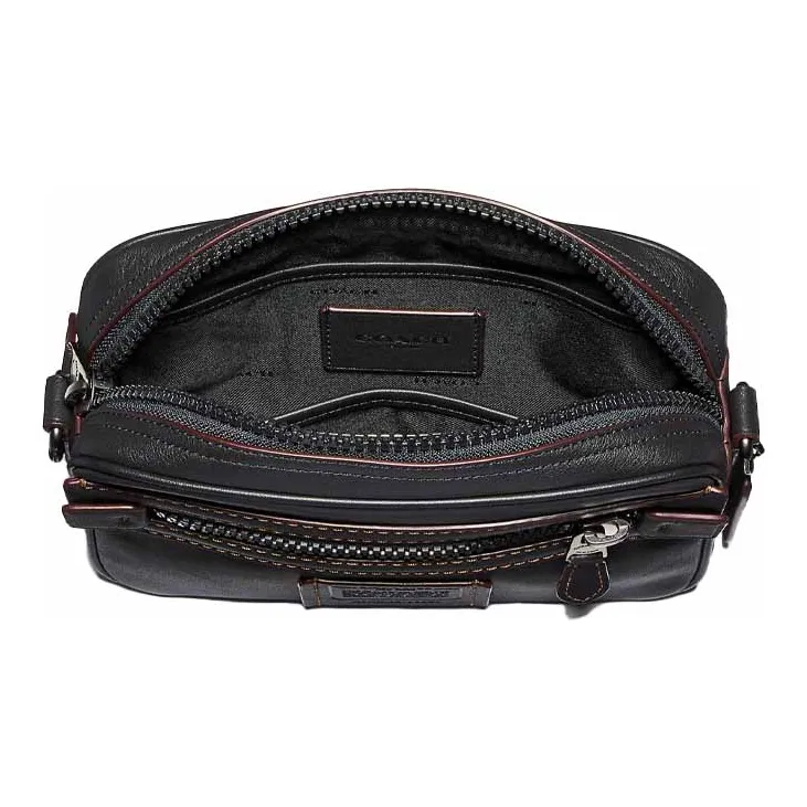 COACH Academy Leather Camera Bag, Shoulder Bag, Crossbody Bag Small Size Men's Black-2