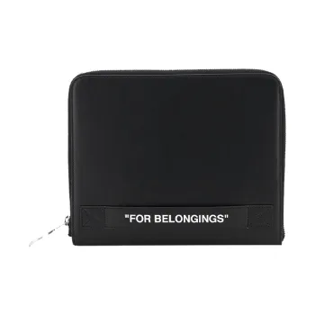 OFF WHITE Cow Leather Coin Purse Men's Black