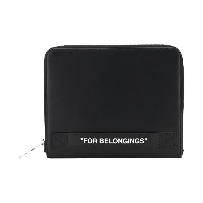 OFF WHITE Cow Leather Coin Purse Men's Black-0