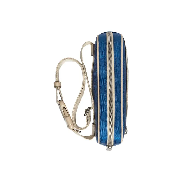 GUCCI Off The Grid Nylon Fabric Sling Bag Fanny Pack Unisex Blue/Beige-5