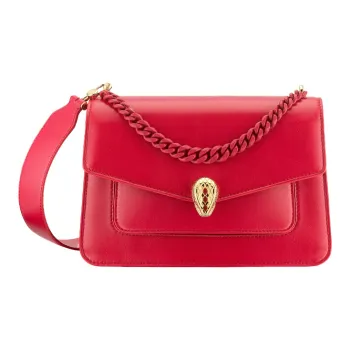BVLGARI Sheepskin Crossbody Bag, Shoulder Bag Women's Pomegranate Red