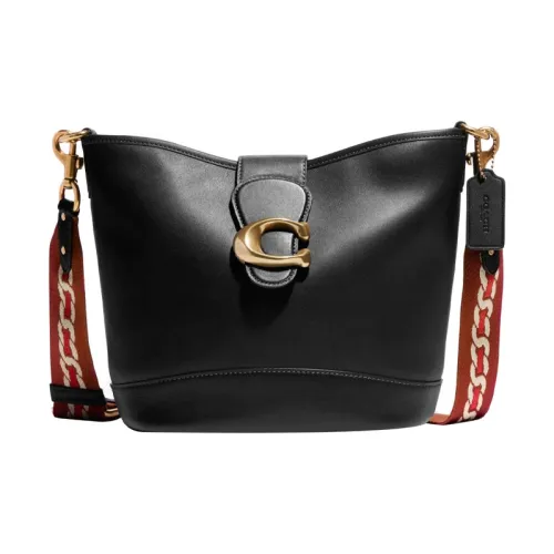 COACH TALI Leather Bucket Bag, Shoulder Bag, Crossbody Bag Large Size Women's Black