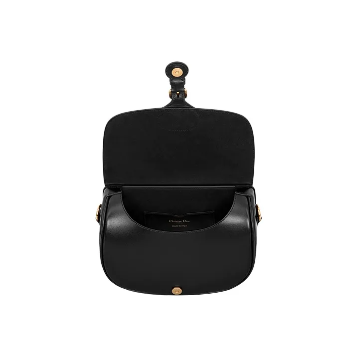 DIOR Bobby Smooth Cow Leather Shoulder Bag, Crossbody Bag Medium Size Women's Black-3