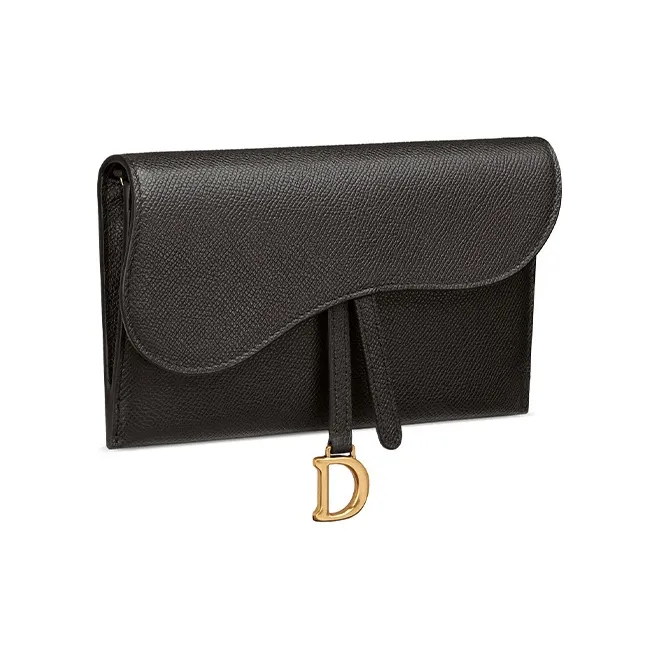 DIOR Saddle Grain Calfskin Combo Bag, Saddle Bag, Clutch, One Shoulder Crossbody, Card Holder, Wallet Women's Black-1
