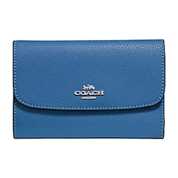 COACH Envelope Leather Clutch Mini Women's Sky Blue