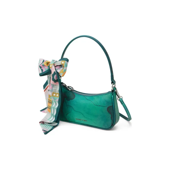 CHARLES&KEITH Fabric Small Square Bag Shoulder Bag Small Size Women's Multicolor-17