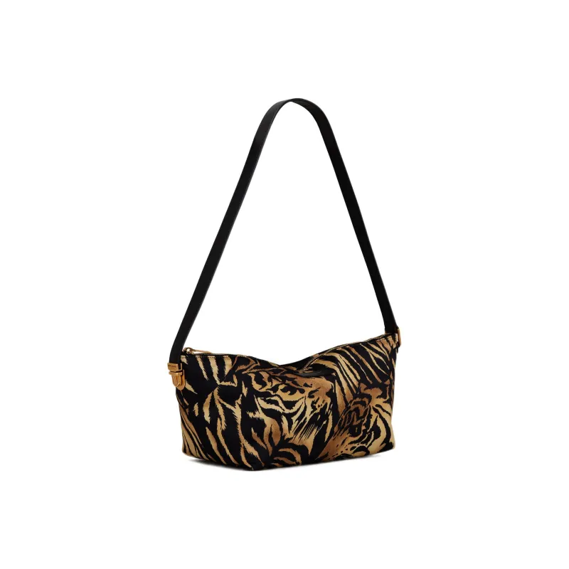 SAINT LAURENT Fabric Crossbody Bag, Shoulder Bag Women's Brown & Yellow & Black-3