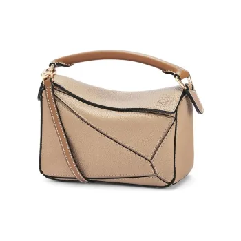 LOEWE Grained Calfskin Geometric Bag Puzzle Bag Portable Crossbody Bag Shoulder Bag Mini Women's Sand