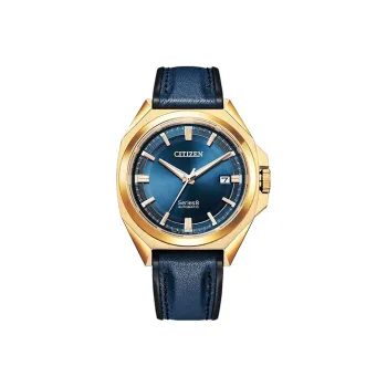 CITIZEN Mechanical Movement Cowhide Strap Watch Men's Watch Blue Dial NB6012 18L