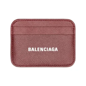 Balenciaga Cow Leather Card Holder Regular Unisex Red