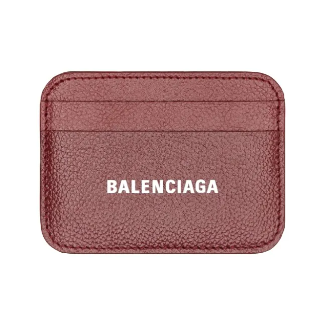 Balenciaga Cow Leather Card Holder Regular Unisex Red-0