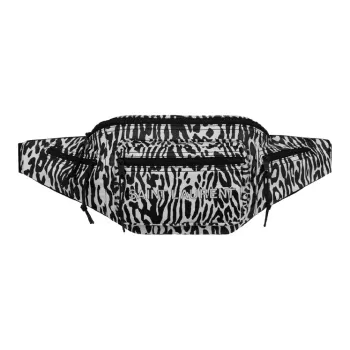 SAINT LAURENT Nux Nylon Sling Bag Fanny Pack Men's Black/White