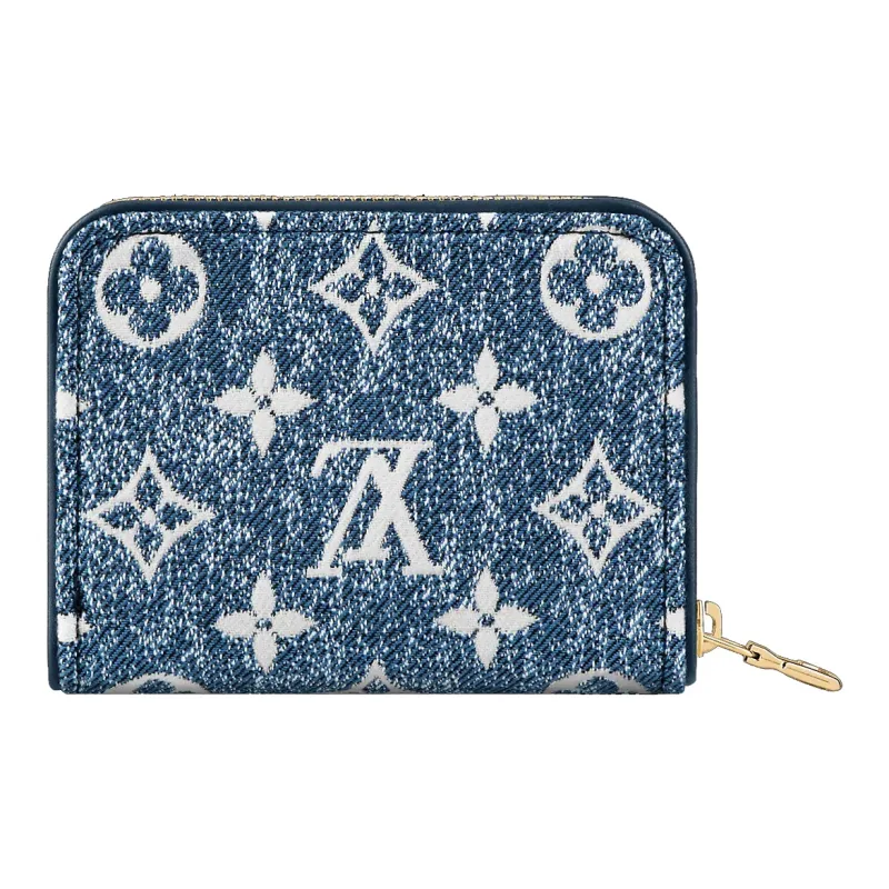 LOUIS VUITTON Zippy Coin Purse Denim Jacquard Navy Blue-3