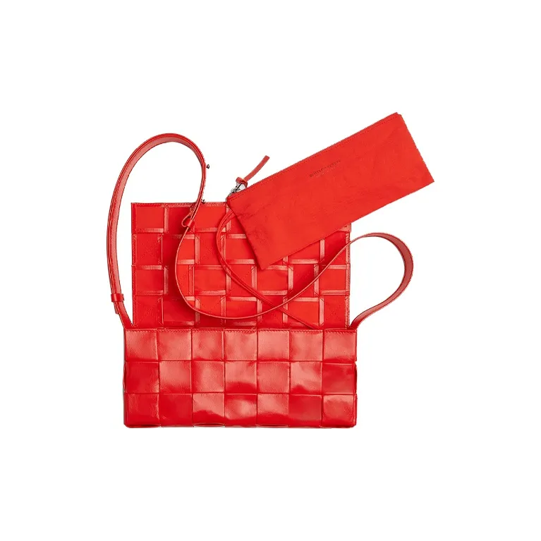 Bottega Veneta CASSETTE Cow Leather Messenger Bag, Shoulder Bag, Crossbody Bag Men's Tomato Red-2