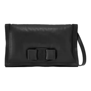 FERRAGAMO Calfskin One Shoulder Handbag, Crossbody Bag Mini Women's Black