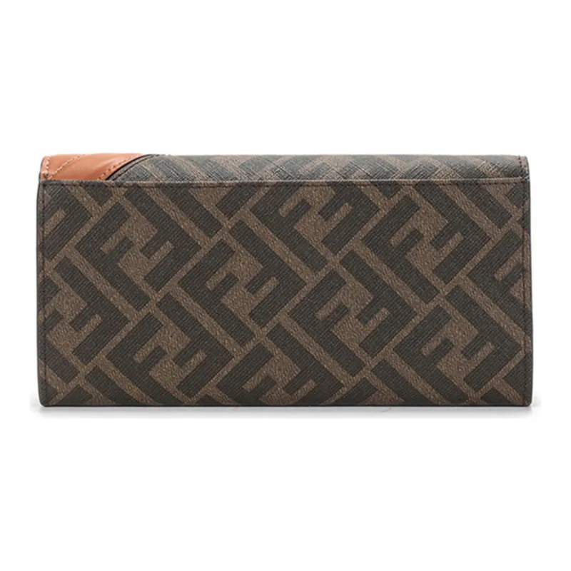 FENDI Coated Canvas With Leather Wallet Regular Men's Brown Multicolor-3