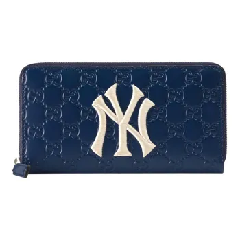 GUCCI Leather Wallet Regular Unisex Blue