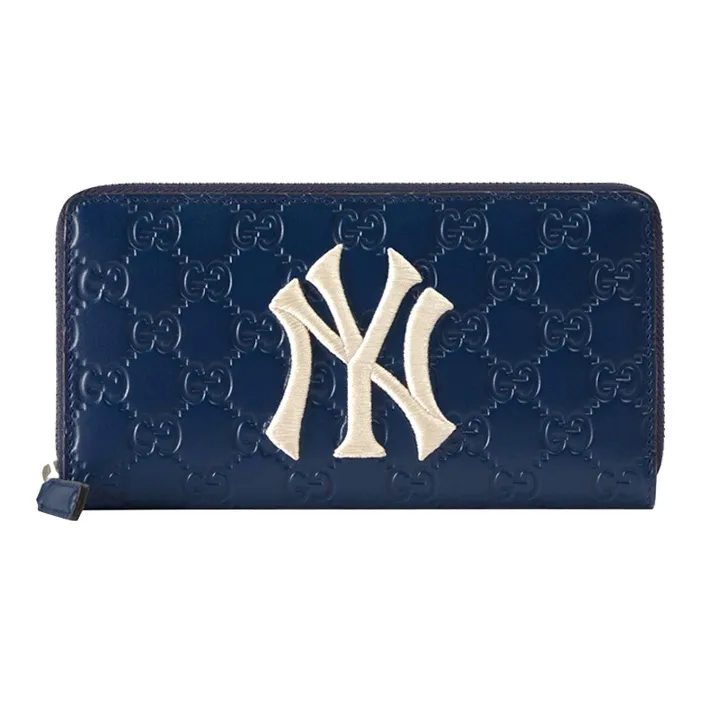 GUCCI Leather Wallet Regular Unisex Blue-0