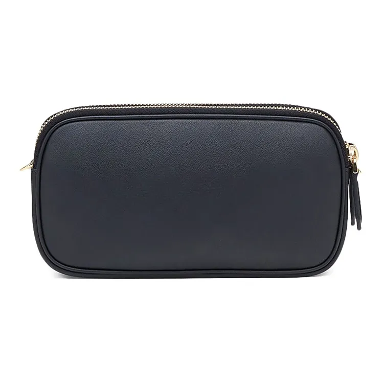 FENDI Leather Crossbody Handbag Shoulder Bag Women's Black-4
