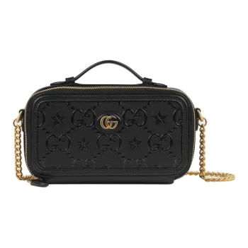 GUCCI Leather Cell Phone Pouch Handbag Shoulder Bag Crossbody Bag Small Size Women's Black