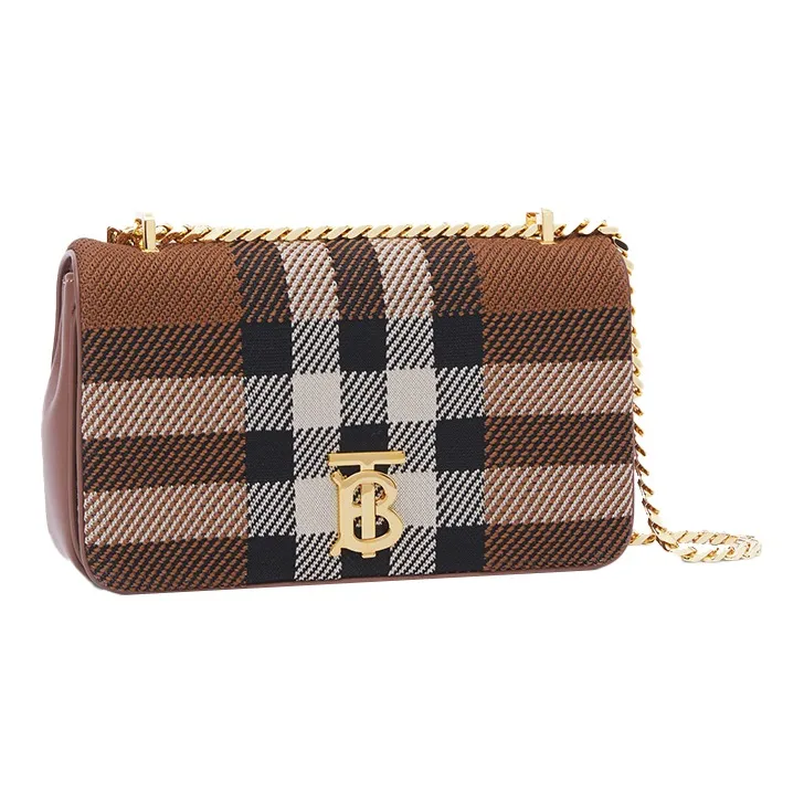 Burberry Lola Bag Chain Shoulder Bag, Crossbody Bag Women's Brown-2