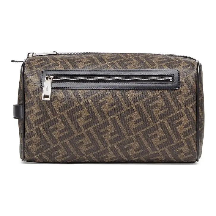 FENDI Fabric Makeup Bag Men's Brown-0