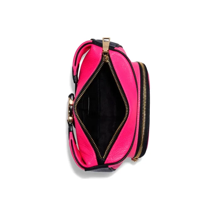 COACH CourtBelt Pebbled Leather Fanny Pack Small Size Unisex Neon Pink-2