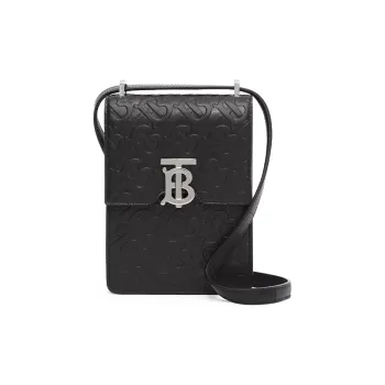 Burberry Robin Cow Leather Crossbody Bag, Cell Phone Pouch, Shoulder Bag Women's Black