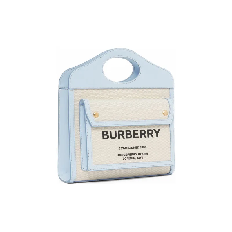 Burberry Horseferry Print Pocket Bag Mini White/Blue-2