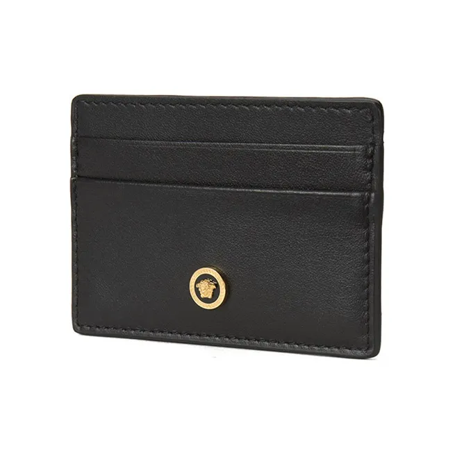 FANSIZHE Cow Leather Card Holder Card Holder Regular Unisex Black-1