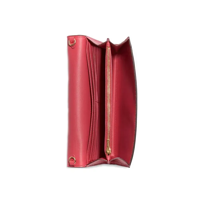 COACH Tammie Pebbled Leather Envelope Bag, Shoulder Bag, Crossbody Bag Trumpets Women's Strawberry Red-2