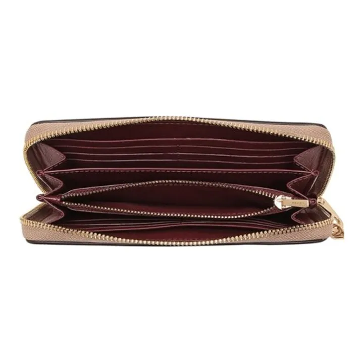 COACH Leather Clutch Wallet Women's Milk Tea-3