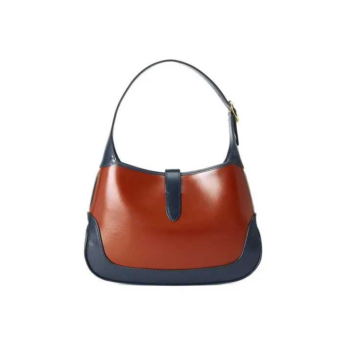 GUCCI Jackie 1961 Leather Crescent Shoulder Bag Shoulder Bag Small Size Women's Red Blue Multicolor-2