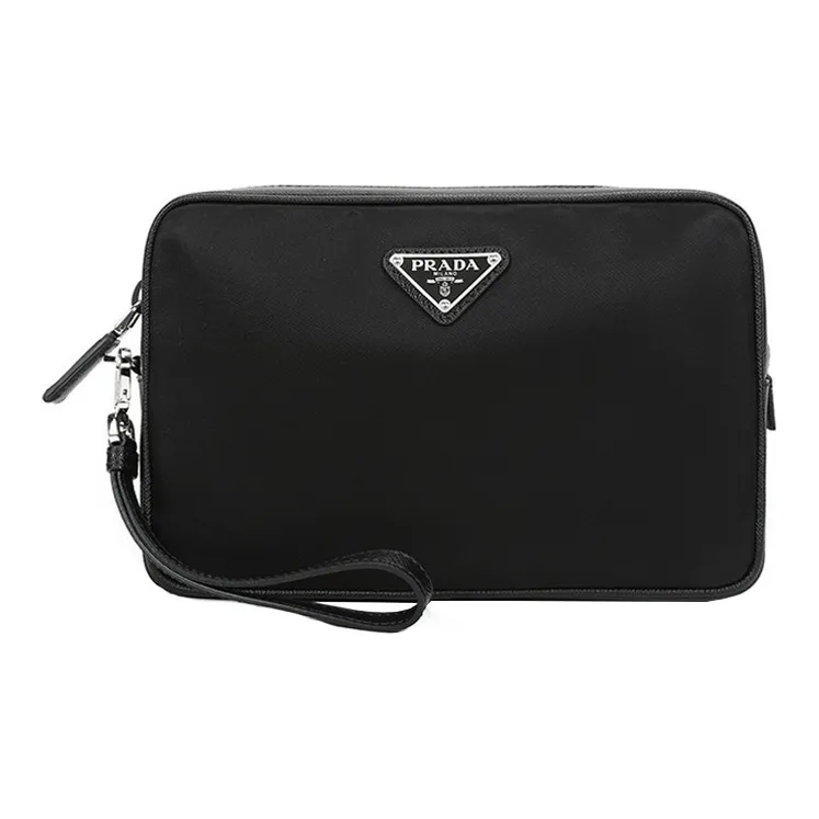 PRADA Fabric With Leather Toiletry Bags Storage Bags Clutch Regular Men's Black-0