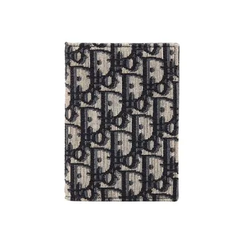 DIOR Canvas Card Holder, Coin Purse, Passport Holder Women's Denim Blue