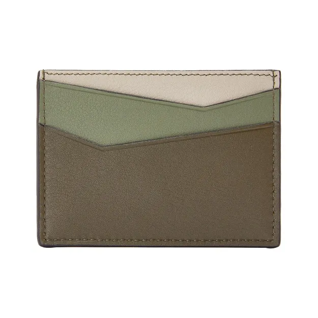 LOEWE Puzzle Calfskin Card Holder Unisex Avocado Green-2