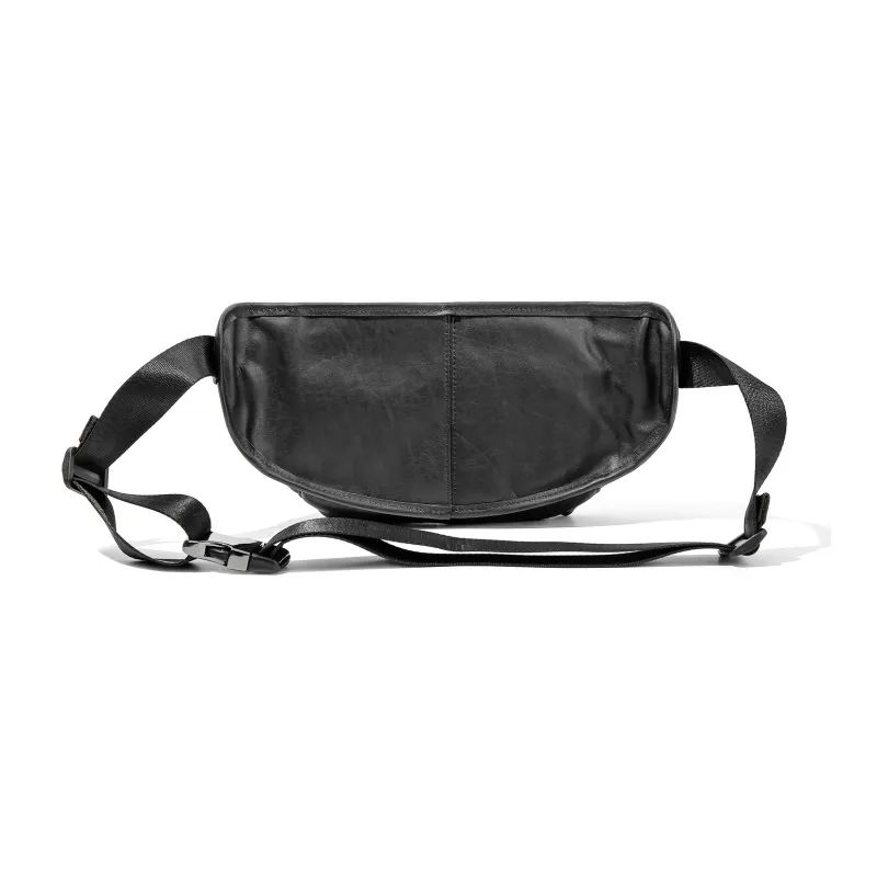 Ace Paul Top Grain Cow Leather Fanny Pack Sling Bag Crossbody Bag Regular Men's Black-2