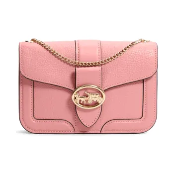 COACH Georgie Leather Small Square Bag Shoulder Bag Crossbody Bag Small Size Women's Cherry Blossom Pink