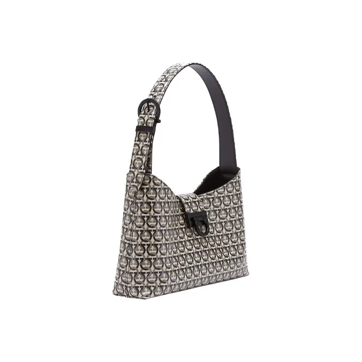 FERRAGAMO Trifolio Fabric Shoulder Bag Women's Bone/Beige-1
